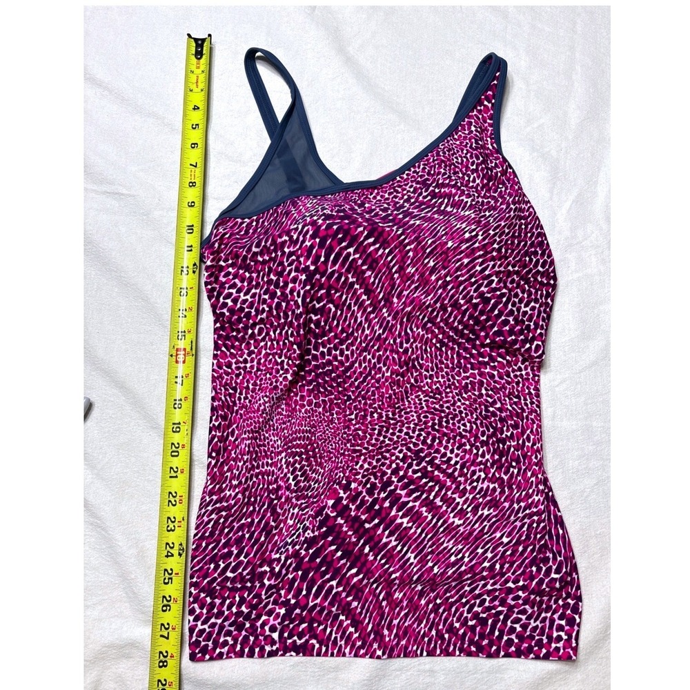 Free Country Womens XXL 18 Tankini Swimsuit Set Pink Animal Print Mesh Shorts